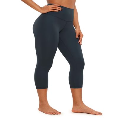 CRZ YOGA Butterluxe High Waisted Capris Workout Leggings for Women 21'' - Lounge Buttery Soft Yoga Pants True Navy Large