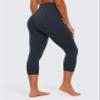 CRZ YOGA Butterluxe High Waisted Capris Workout Leggings for Women 21'' - Lounge Buttery Soft Yoga Pants True Navy Large view 2
