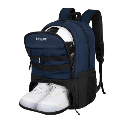 LARIPOP Soccer Backpack,Soccer Bag with Ball Holder and Shoe Compartment,Sports Equipment Training Bags Fits Basketball Football Volleyball and Accessories