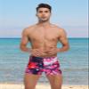 KGKE Mens-Swim-Jammers Athletic-Swimwear Quick-Dry-Shorts Durable-Team-Swimsuits - Drawstring Competition Swimming UPF50+ (Colorful Pink,S) view 3