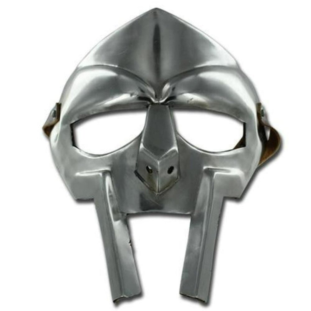 Medieval Warrior Steel Mask MF Doom Gladiator Mask Madvillain 18g Mild Steel Face Armor mask Replica Roleplay costumes