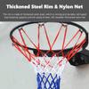 Katzowen Basketball Hoop Stand Professional Basketball Rim & Basketball Net with Dual Springs, Wall Mount Basketball Goal for School Gym (Color : Black) view 2