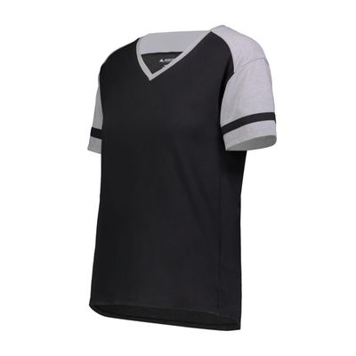 Augusta Sportswear Girls Fanatic 2.0 Tee Black/Grey Heather M