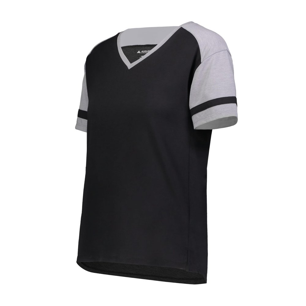 Augusta Sportswear Girls Fanatic 2.0 Tee Black/Grey Heather M