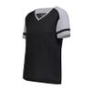 Augusta Sportswear Girls Fanatic 2.0 Tee Black/Grey Heather M view 1