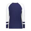 Augusta Sportswear Girls Fanatic 2.0 Long Sleeve Tee Navy/White L view 3