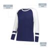 Augusta Sportswear Girls Fanatic 2.0 Long Sleeve Tee Navy/White L view 4