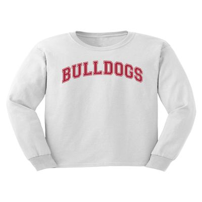 Fashion Greek TCTG School Mascot T-Shirt Bulldogs White/Red XX-Large Long Sleeve