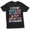 4th of July Funny Shirt Cold Beer Black Coffee Tea in The Harbor Funny Fourth of July Shirt (Large Black) view 1
