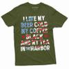 4th of July Funny Shirt Cold Beer Black Coffee Tea in The Harbor Funny Fourth of July Shirt (Large Black) view 3