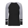 Augusta Sportswear Girls Fanatic 2.0 Long Sleeve Tee Black/Grey Heather M view 3