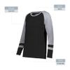 Augusta Sportswear Girls Fanatic 2.0 Long Sleeve Tee Black/Grey Heather M view 4