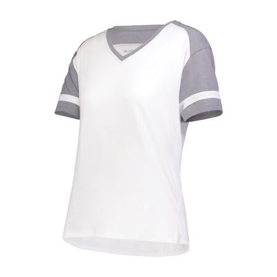 Augusta Sportswear Girls Fanatic 2.0 Tee White/Grey Heather L