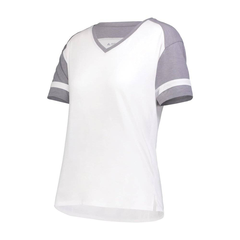 Augusta Sportswear Girls Fanatic 2.0 Tee White/Grey Heather L