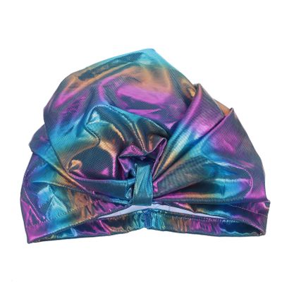 CORHAD Ladies Hair Swimming Cap Elegant Wrinkle Design Comfortable Nylon Fabric Sun Swim Hat for Women Brilliant Colorful Style for Pool Beach