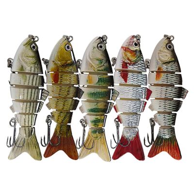 Bass Fishing Lures Multi-Joint Lures Realistic Fishing Lures Bionic Fish Lures Freshwater bass Saltwater bass Lure Kits Trout Fishing Lures-5 Pieces (Style D)