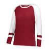 Augusta Sportswear Girls Fanatic 2.0 Long Sleeve Tee Scarlet/White S view 1