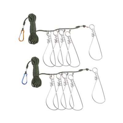 Anneome 5m Fishing Lock Kit Stainless Steel Fishing Buckle for Fish Labial Bones Present for Friends