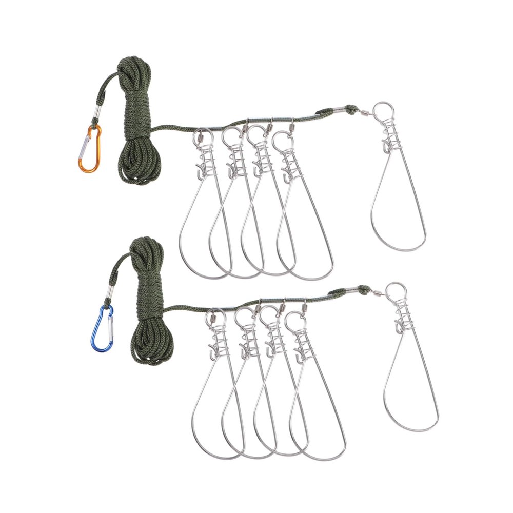Anneome 5m Fishing Lock Kit Stainless Steel Fishing Buckle for Fish Labial Bones Present for Friends