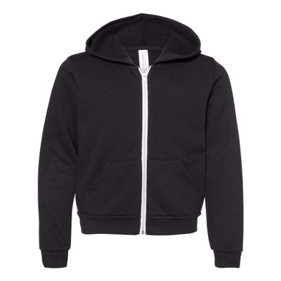 Bella+Canvas Youth Sponge Fleece Full-Zip Hooded Sweatshirt