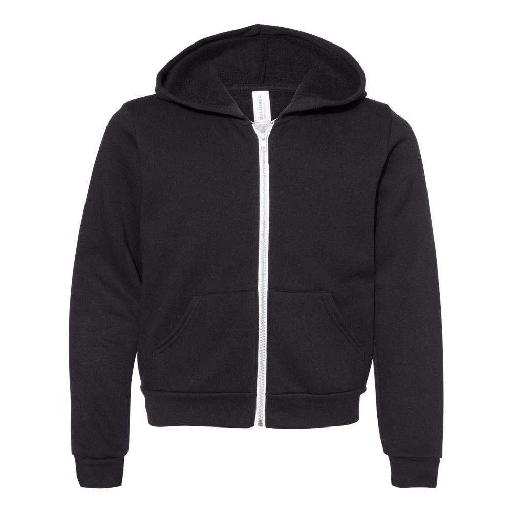 Bella+Canvas Youth Sponge Fleece Full-Zip Hooded Sweatshirt