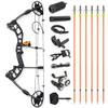 Compound Bow Kit, Bowfishing Bow Kit with Bowfishing Reel and Bowfishing Arrow,Draw Weight 30-70 Lbs, Draw Length 23.5-30.5 inches, 320 Fps SpeedRight Handed Compound Bow Fishing Kit (Black) view 1