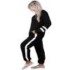 Aloodor Workout Sets for Women 2 Piece Outfits Casual Loose Fitting Tops Black 3XL view 3