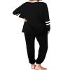 Aloodor Workout Sets for Women 2 Piece Outfits Casual Loose Fitting Tops Black 3XL view 4