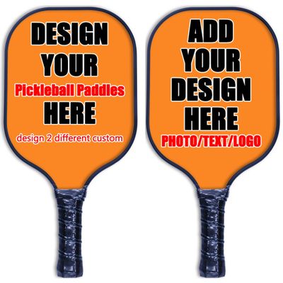 Custom Pickle Ball Paddle Set of 2 Pickleball with Your Photo Text Logo Orange Lightweight Pickle Ball Paddle for Outdoor Indoor