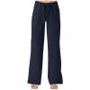 YOLAI Women's Solid Color Loose Casual Pants Wide Leg Cotton Linen Pants Drawstring Elastic Waist Trousers with Pockets (Blue, S) view 1