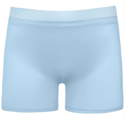 Miutii Mens Sheer Silky Shorts Low Rise Stretchy Short Pants Underwear Nightwear Yoga Sportwear Light Blue One Size