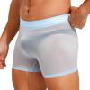 Miutii Mens Sheer Silky Shorts Low Rise Stretchy Short Pants Underwear Nightwear Yoga Sportwear Light Blue One Size view 3