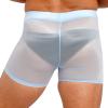 Miutii Mens Sheer Silky Shorts Low Rise Stretchy Short Pants Underwear Nightwear Yoga Sportwear Light Blue One Size view 4