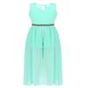 Alvivi Big Girls Halter-Neck Floral Lace Junior Bridesmaid Romper Dress Wedding Party Ball Prom Evening Long Gowns Mint_Green V Neck 12 Years view 2