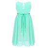 Alvivi Big Girls Halter-Neck Floral Lace Junior Bridesmaid Romper Dress Wedding Party Ball Prom Evening Long Gowns Mint_Green V Neck 12 Years view 3