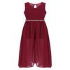 Alvivi Big Girls Halter-Neck Floral Lace Junior Bridesmaid Romper Dress Wedding Party Ball Prom Evening Long Gowns Burgundy V Neck 8 Years view 2