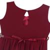 Alvivi Big Girls Halter-Neck Floral Lace Junior Bridesmaid Romper Dress Wedding Party Ball Prom Evening Long Gowns Burgundy V Neck 8 Years view 4