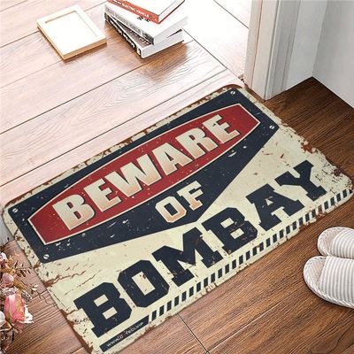 Funny Door Mats for Front Door Beware of Bombay Rug Porch Decor Funny Bedroom Decor (Size : 40X60CM)