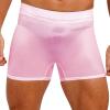 Miutii Mens Sheer Silky Shorts Low Rise Stretchy Short Pants Underwear Nightwear Yoga Sportwear Pink One Size view 2
