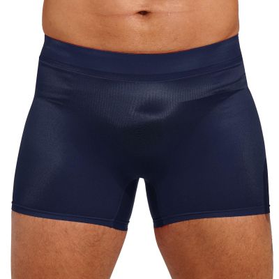 Miutii Mens Sheer Silky Shorts Low Rise Stretchy Short Pants Underwear Nightwear Yoga Sportwear Navy Blue One Size