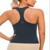 CRZ YOGA Butterluxe Racerback Tank Tops for Women - Yoga Workout Casual Gym Athletic Camisole Tight Sleeveless Shirts True Navy X-Small view 1