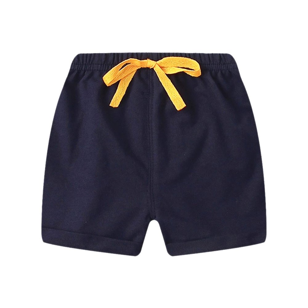 Boys Slim Active Pants Toddler Boys Shorts Summer Cotton Material Thin Style Five Point Pants (Navy, 18-24 Months)