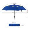 Calculay European Union Flag Portable Automatic Switch Folding Umbrella Manual Sunshade Anti-UV Travel Umbrella Rainproof And Windproof Suitable for Men And Women Manual view 2