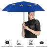 Calculay European Union Flag Portable Automatic Switch Folding Umbrella Manual Sunshade Anti-UV Travel Umbrella Rainproof And Windproof Suitable for Men And Women Manual view 4