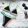 AIBEARTY Women's Hand Crochet Knitted Two Piece Bikini Swimsuit Set Sexy Bohemian Tranigle Bathing Suit Swimwear view 3
