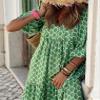Women Bohemian Floral Print Maxi Dress Spaghetti Strap Backless Flowy Midi Long Dress Smocked Beach Sundress view 4