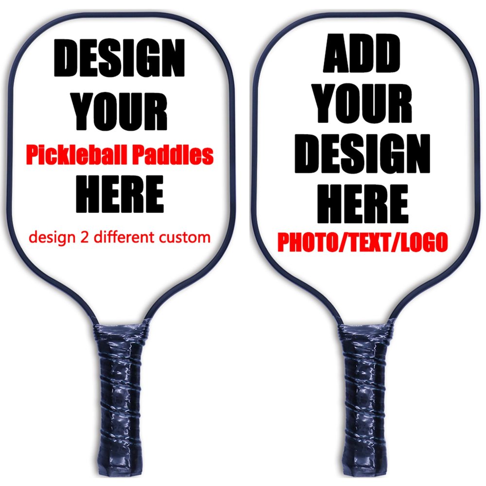 Custom Pickle Ball Paddle Set of 2 Pickleball with Your Photo Text Logo White Lightweight Pickle Ball Paddle for Outdoor Indoor