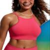 CRZ YOGA Women's Bikini Tops High Neck Swimsuit Racerback Padded Bathing Suit Sexy Swimwear Magenta X-Large view 1
