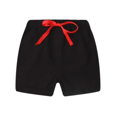 Boys Slim Active Pants Toddler Boys Shorts Summer Cotton Material Thin Style Five Point Pants (Black, 12-18 Months)