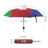 Calculay Flag of Azerbaijan Portable Automatic Switch Folding Umbrella Manual Sunshade Anti-UV Travel Umbrella Rainproof And Windproof Suitable for Men And Women Manual view 2